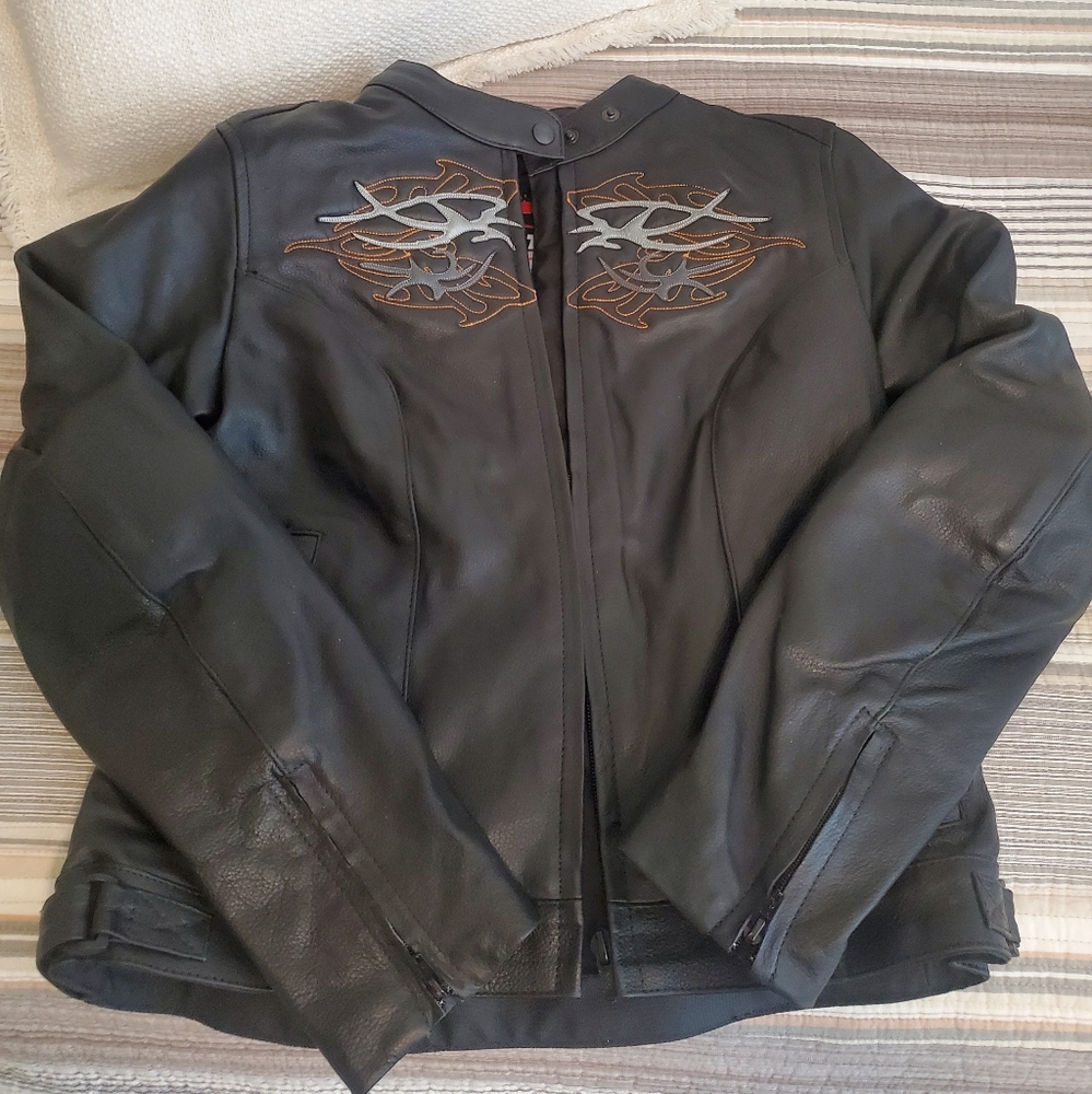 BILT Leather Motorcycle Biker Jacket - Women's Size L